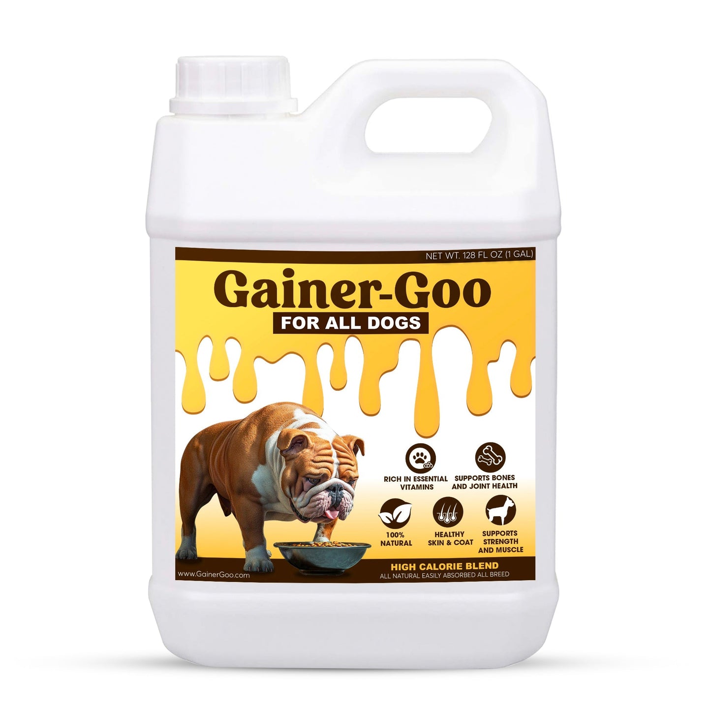 1 gallon Gainer-GOO (for All Breeds) High Calorie Fat Liquid Weight Gainer (128oz)